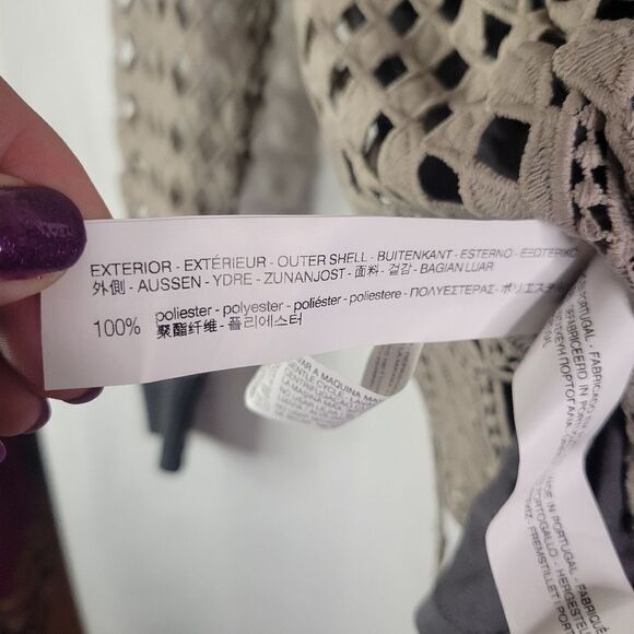 Special Edition Zara Diamond Pattern Overlay Long Sleeve Top W/B Collection - Picture 10 of 16